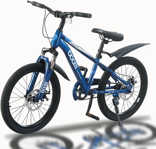 TRIOBLADE Kids Bike 18" 20" 22" Kids Mountain Bike for Boys and Girls Junior Mountain Bikes Children Bicycle with Shock Absorber 12.25-Inch Frame Dual Disc Brake 5-14 Years Old (Blue, 20 inch)