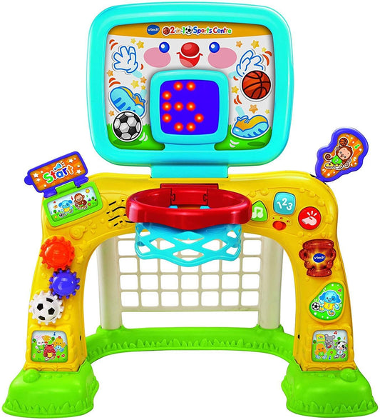 VTech 3-in-1 Sports Centre, Baby Interactive Toy with Colours and Sounds, Learning with Role-Play, Suitable for Baby Boys & Girls from 12 to 36 Months (Yellow/Blue), English Version