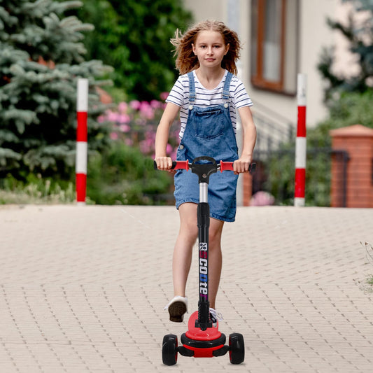 SIMEIQI 3-wheel scooter for kids with adjustable height and flashing LED wheels, ideal for ages 5-12.