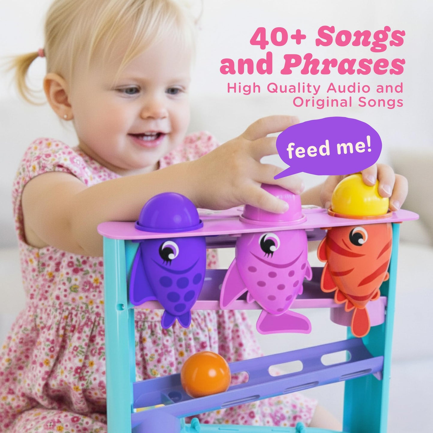 Move2Play, Feed The Fish | Interactive Baby & Toddler Toy | 1, 2+ Year Old Gift & Birthday Present | Boys & Girls Babies Ages 6, 7, 8, 9, 10, 12, 18, 24+ Months Old