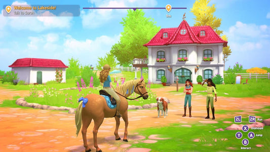 Wild River Games Horse Club Adventures Nintendo Switch game box, featuring colorful horse riding and equestrian gameplay artwork.