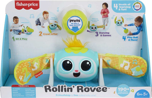 Fisher-Price Rollin' Rovee, interactive activity toy with music, lights, and learning content for kids ages 6 months to 5 years