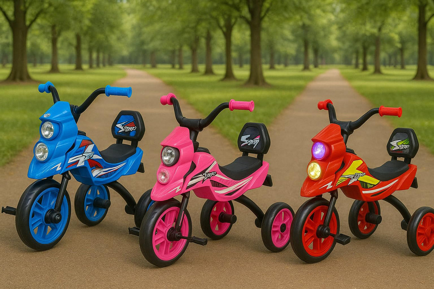 Kids Moto Tricycles Age 24 Month to 5 Years, Toddler Kids Trike for 2.5 to 5 Year Old, Gift Toddler Tricycles for 2-4 Year Olds, Trikes for Toddlers Pink Red Blue (Pink)