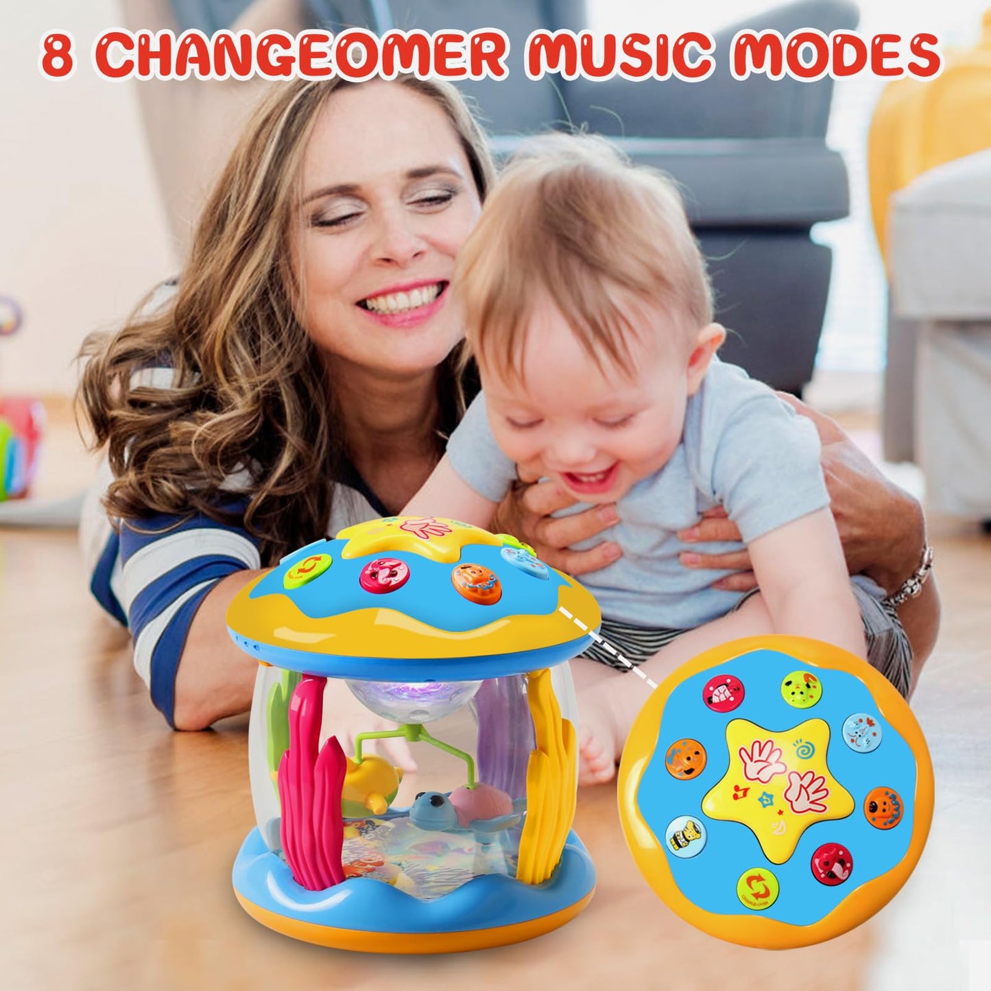 Baby Toys for 1 Year Old Boys Girls Infant Early Learning Educational Musical Light Up Baby Sensory Toys 6 to 12 12-18 Months with Pacify Music/Light Gifts for 1 2 Year Old Kids Christmas Birthday