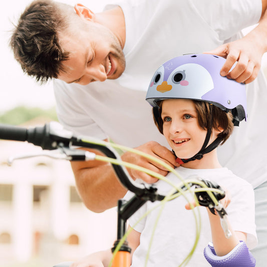 KAYMAN Kids Bike Helmet age 3 to 12, Adjustable Safety Gear for Boys and Girls, Suited to Scooter, Cycling, Skateboard & Roller Skating - Protection for Boys & Girls (Penguin)