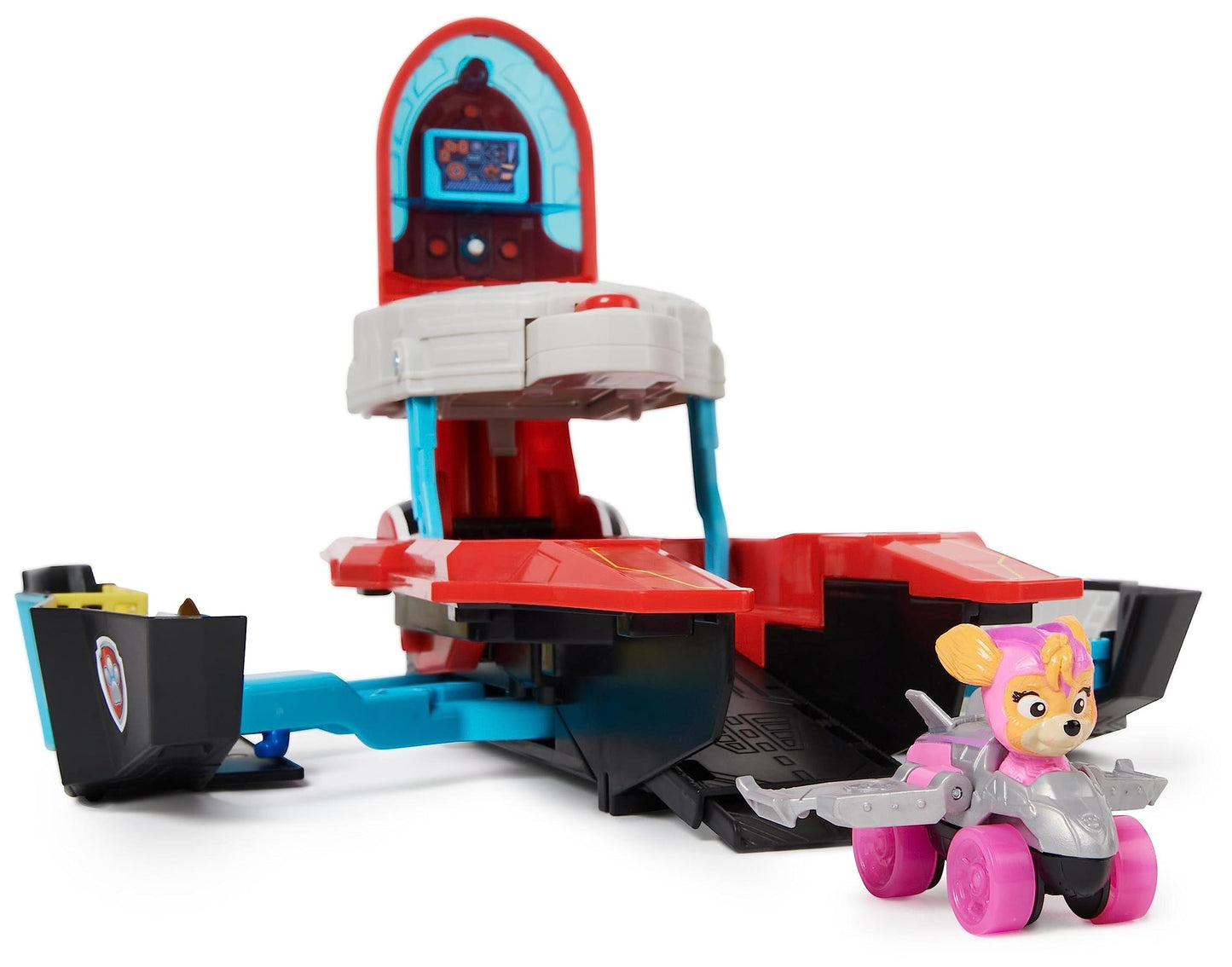 PAW PATROL: The Mighty Movie Film, Pup Squad Mini Marine Headquarters Playset with Skye Toy Car and Chase Toy Figure, Toy Suitable for Children from 3 Years