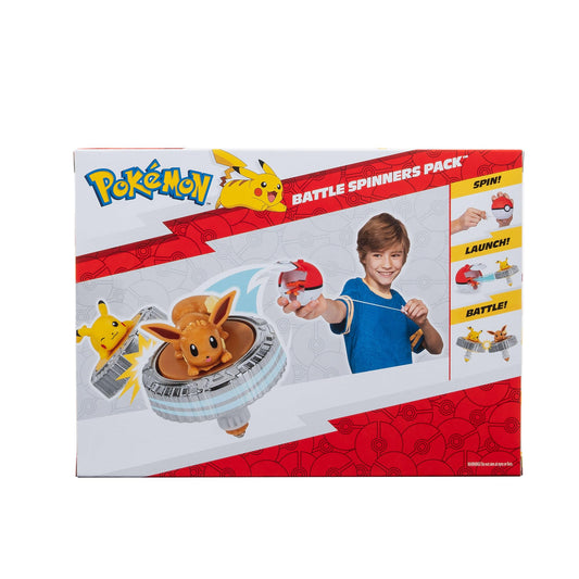 Pokémon Battle Spinner Single-Pack featuring Eevee with colorful design and spinning action in a dynamic pose.