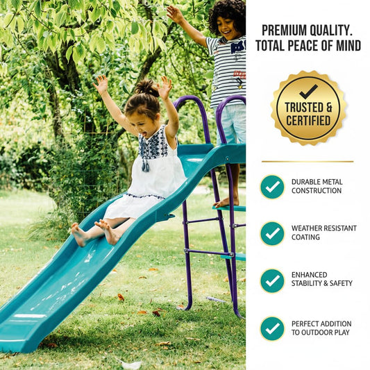Plum Haumea Steel & Plastic 6ft Slide Wavy Design With 4-Leg Configuration, Purple