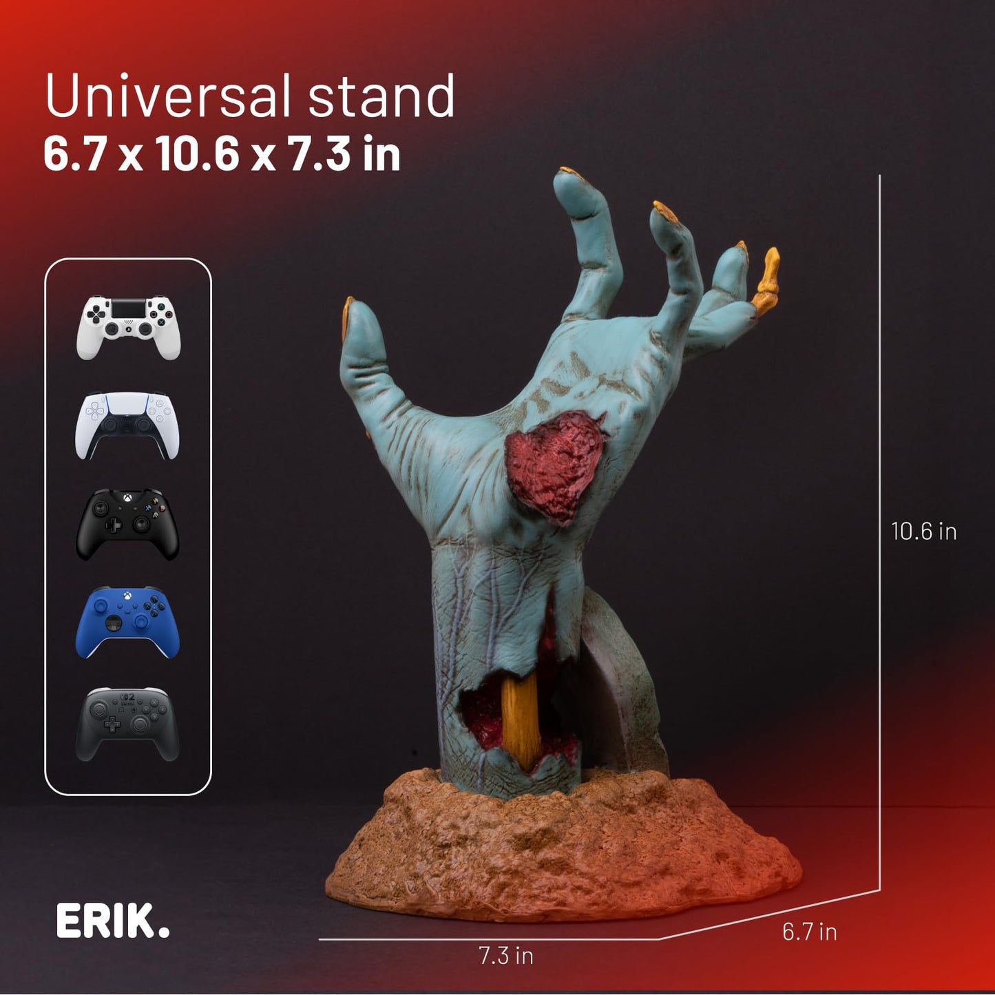 Grupo Erik Gaming Controller Holder & Headphone Stand - Gameration | Gaming Accessories For Desk, Gamer Gifts, Headset & Controller Stand 6.7 x 10.6 x 7.3 inches - 17 x 27 x 18.5 cm