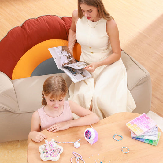 Tilhumt Clay Bead Spinner, Electric Bead Spinner for Jewelry Making, Friendship Bracelets Maker with Needle and Elastic String, Gift, Patent Design, Purple (Beads Not Included)