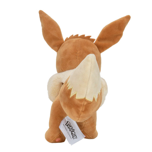 8-inch Pokémon Eevee plush toy with authentic details, perfect for kids and collectors, showcasing its cute features.