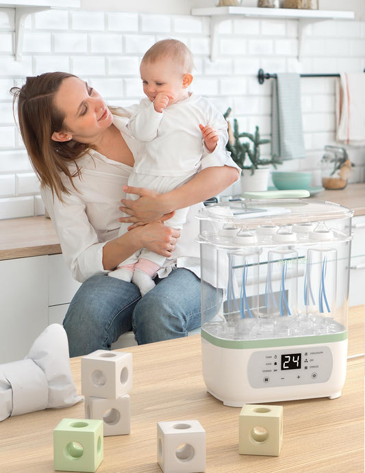 Momcozy Electric Steam Baby Care Bottle Sterilizer and Dryer, Multi-Function 8-in-1, Suitable for Baby Bottles, Breast Pump Accessories & Baby Stuff,Mid-Rang