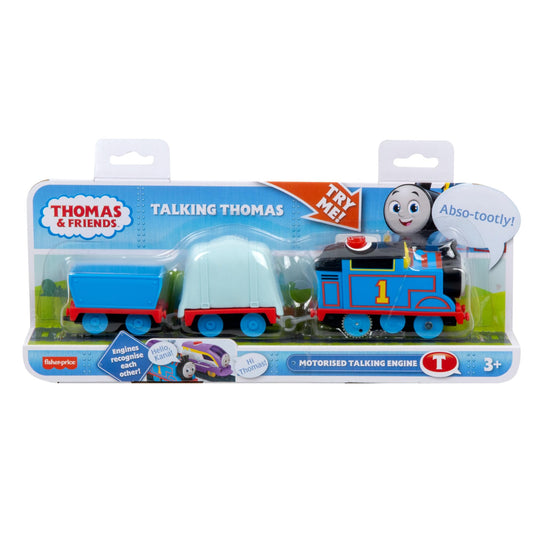 Thomas & Friends Motorized Toy Train Talking Thomas Engine with Sounds Phrases & Cargo for Kids Ages 3+ Years, UK English Version, HWH17