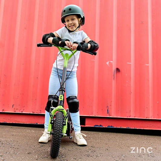 Zinc Radikal BMX Scooter for Kids Ages 6+ – 12 Inch Big Wheel Stunt Scooters with 360 Degree Handlebar Spin, Front & Rear Brakes, Steel Frame, Off-Road Tyres, Green & Black
