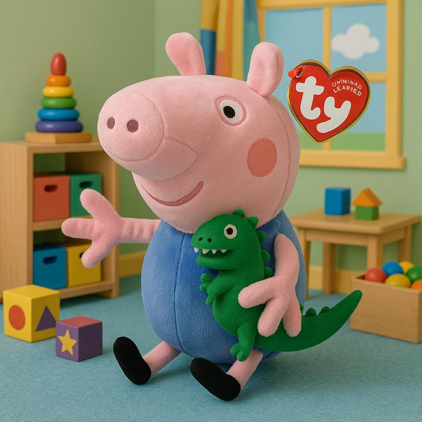 TY Peppa Pig George Beanie Baby 15 cm – Soft Plush Toy Teddy for Kids, Collectible Stuffed Animal Plushies Soft Toy Gift for Toddlers & Children