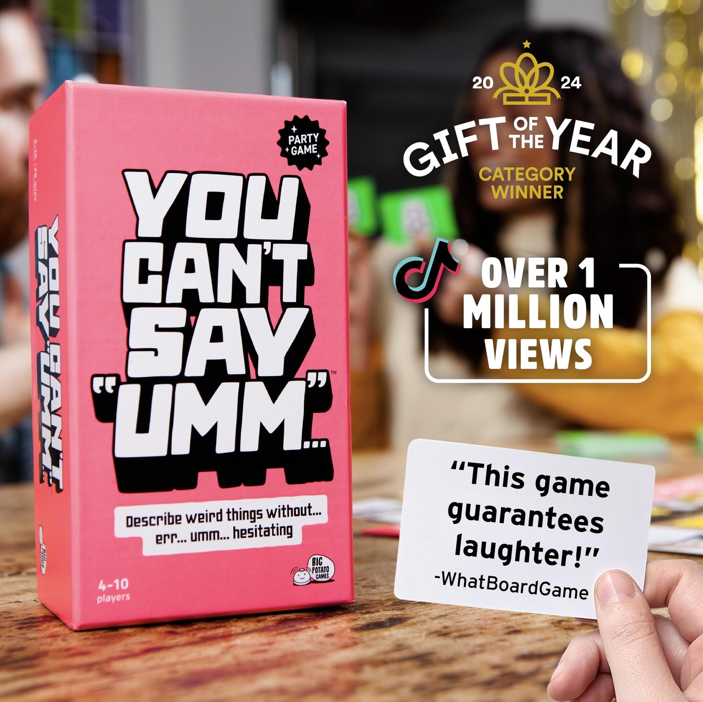 Big Potato You Can't Say UMM: A Party Game for Family and Adults, Fast-Paced Family Word Game, Bonus Content Included | Perfect for Christmas