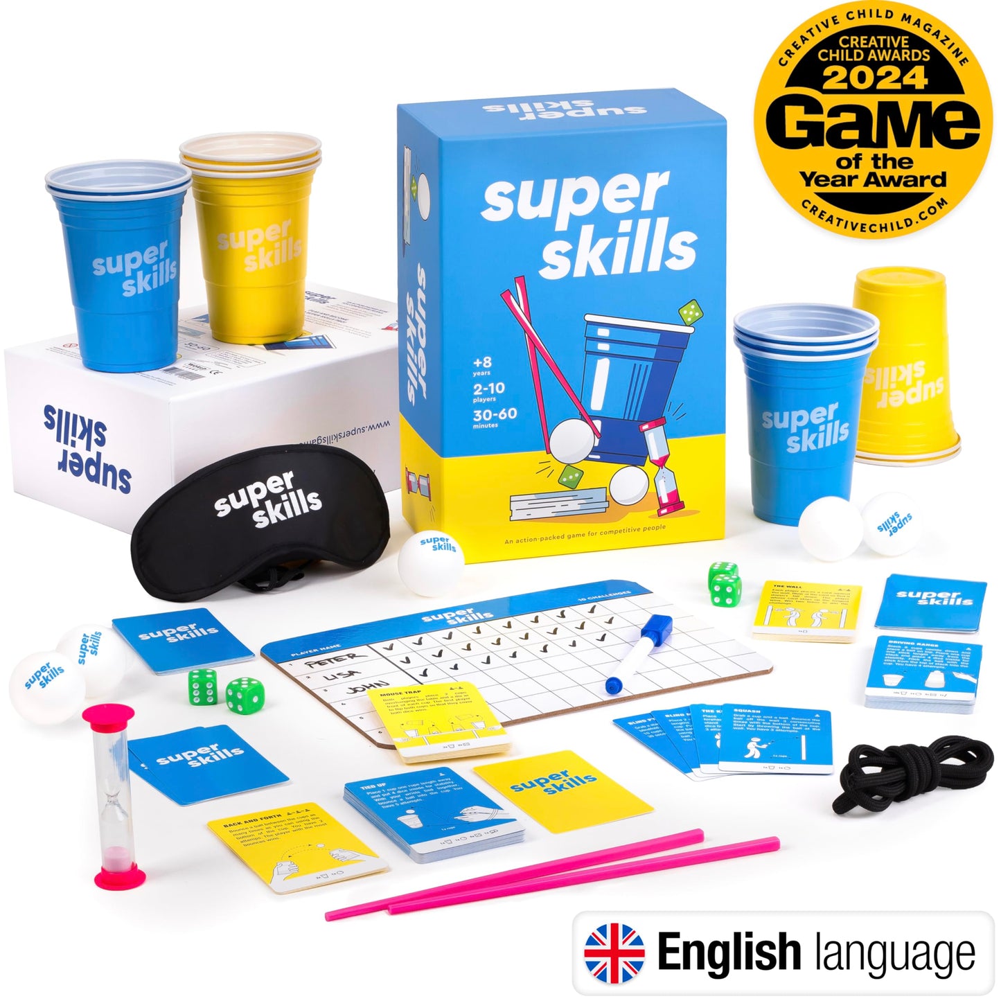 Super Skills - Action Game for Competitive People - Beat Your Friends at 120 Challenges - Fun Group Activity for Family Night or Party with Kids, Teens & Adults