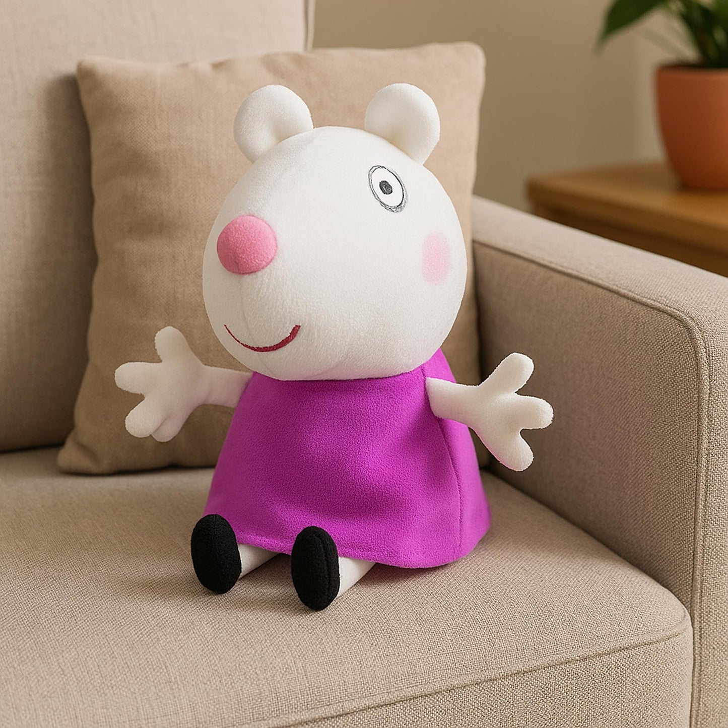 TY Peppa Pig Suzy Sheep Beanie Baby 15 cm – Soft Plush Toy Teddy for Kids, Collectible Stuffed Animal Plushies Soft Toy Gift for Toddlers & Children