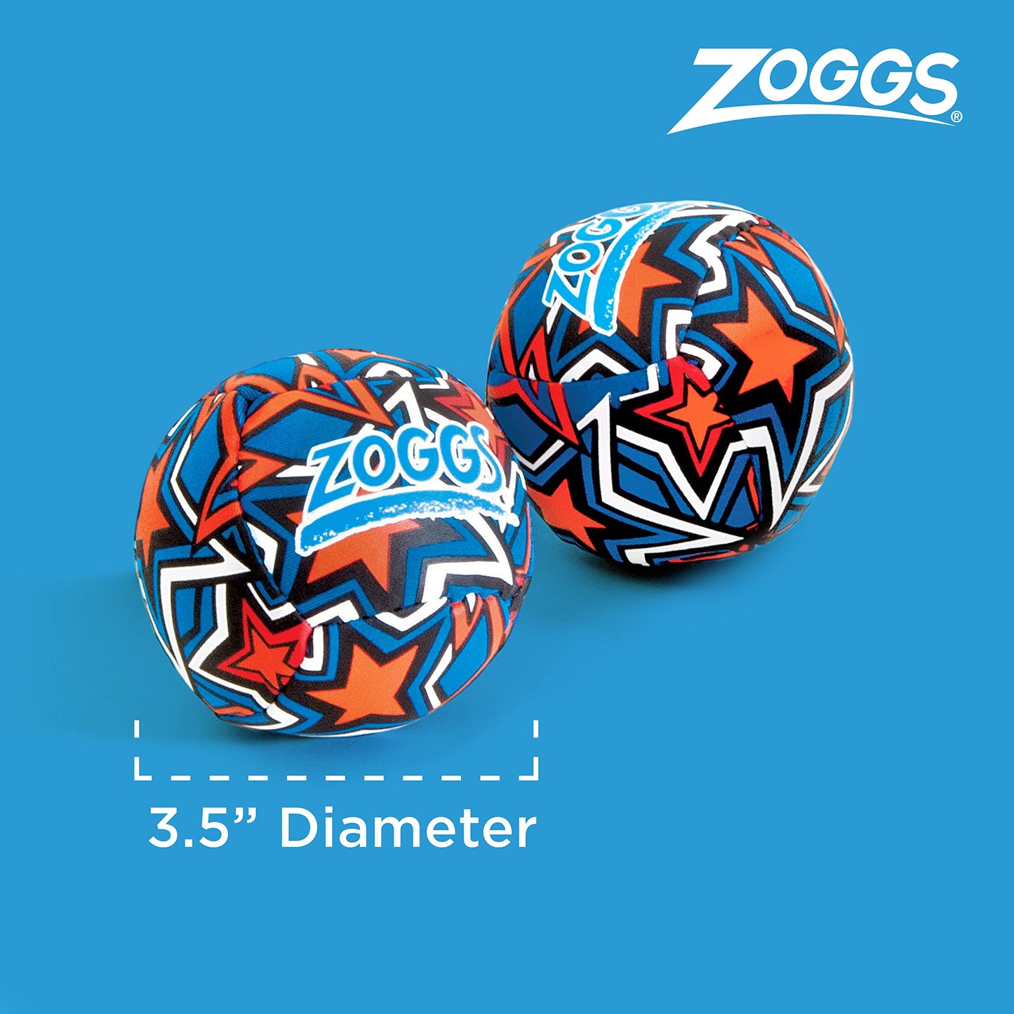 Zoggs unisex baby neoprene splash balls in orange and blue, set of 2, ideal for water play and fun activities.