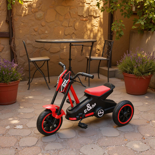 AIYAPLAY Kids Tricycle Baby Trike, Kids Trike with Pedal for Boys and Girls Ages 18–36 Months, 3 Wheel Toddler Balance Bike for Indoor Outdoor Use, Red