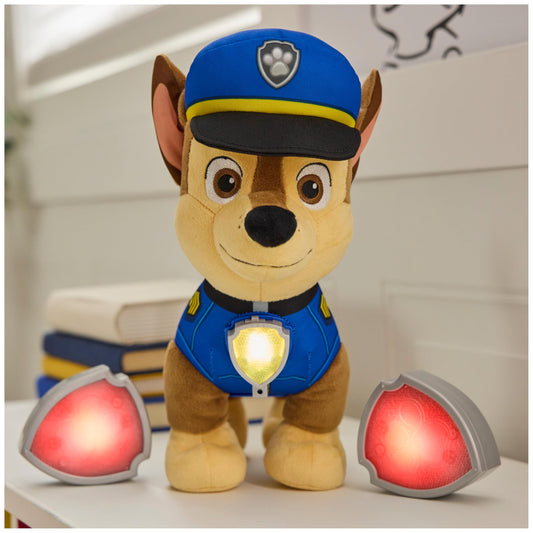 Paw Patrol Room Patrol Chase Interactive Plush Toy with Over 75 Sounds, Light-Up Badges, and 3 Play Modes, Kids Toys for Boys and Girls Ages 3 and Up