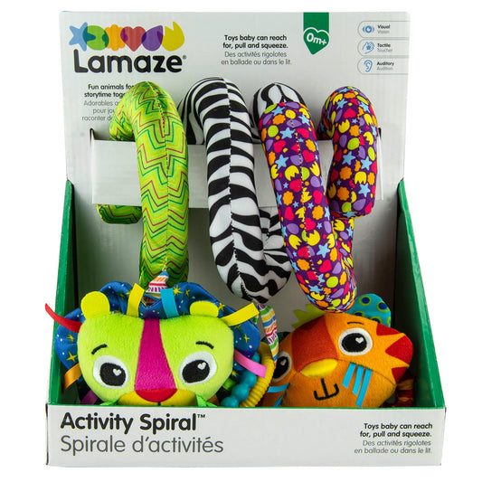 LAMAZE Activity Spiral Baby Pram Toy | Soft Baby Sensory Toy Ideal for Prams and Pushchairs | Suitable from 0 - 6 Months, Boys and Girls