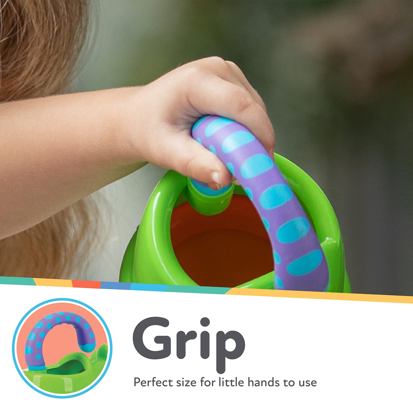 Nuby Fun Watering Can Baby Bath Toy - Easy Hold Handle | Outdoor Play | Suitable from 6 Months (Green)