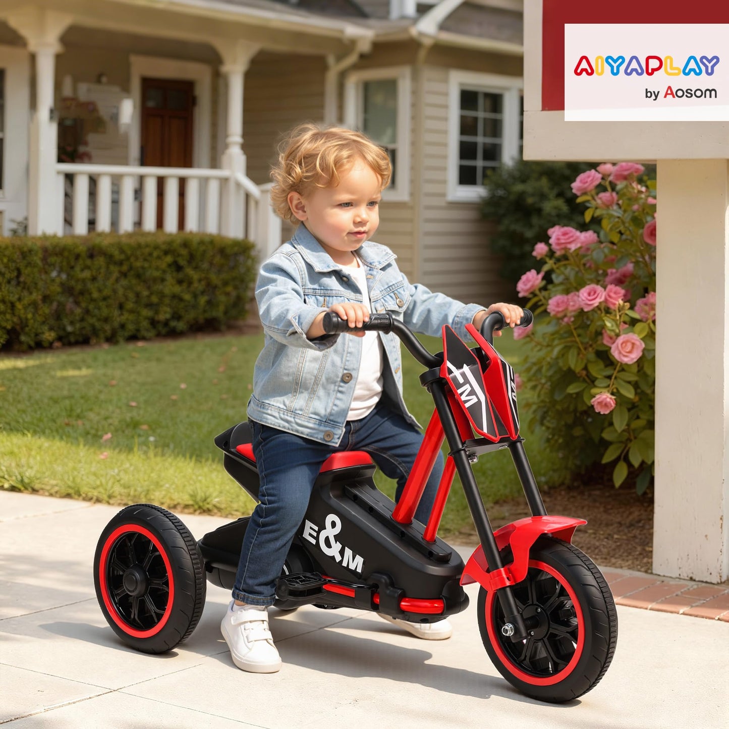 AIYAPLAY Kids Tricycle Baby Trike, Kids Trike with Pedal for Boys and Girls Ages 18–36 Months, 3 Wheel Toddler Balance Bike for Indoor Outdoor Use, Red