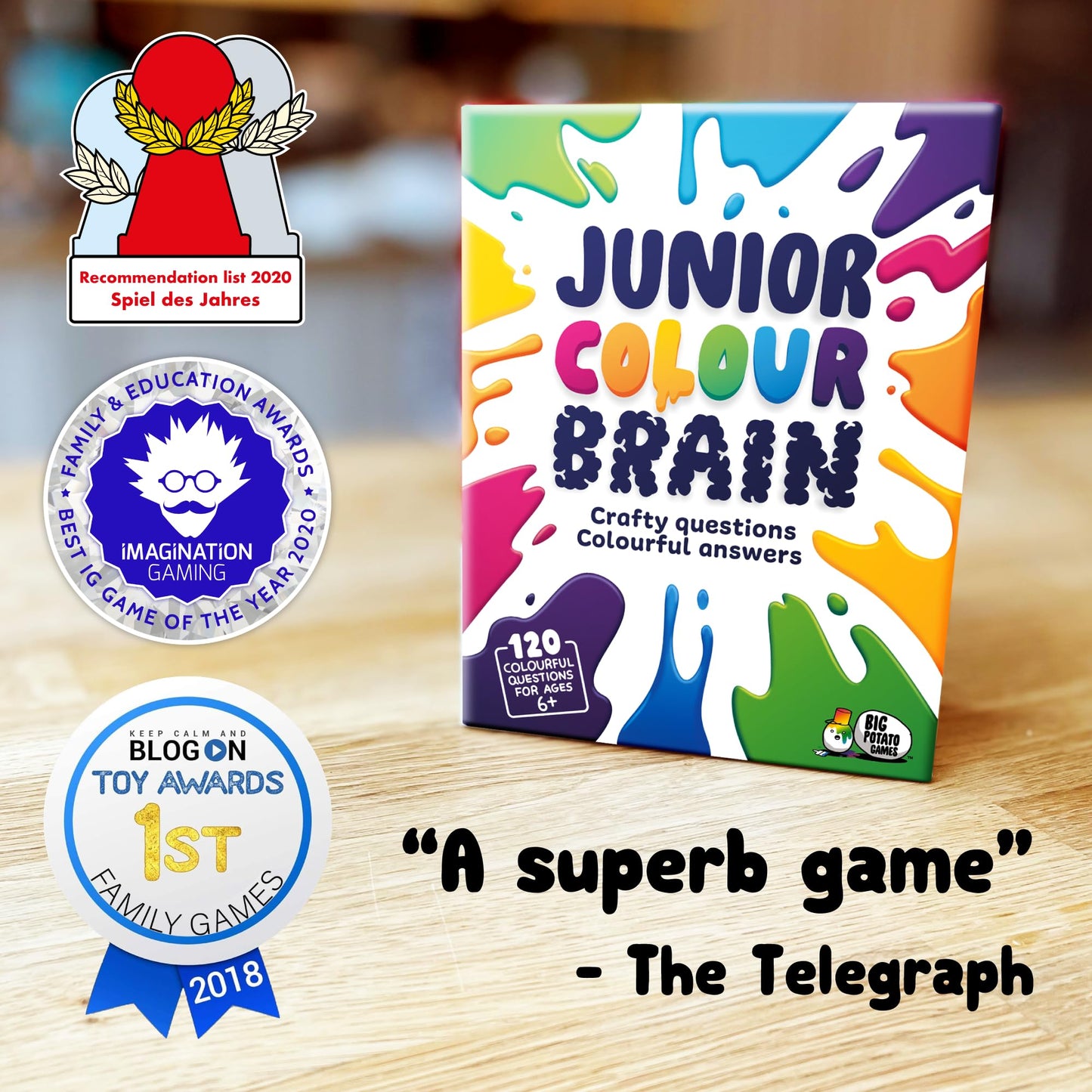 Junior Colourbrain Board Game: Ultimate Game for Families Fun for Kids and Adults Multicoloured, Fun Board Game for Families (Smaller box) | Perfect Christmas Game