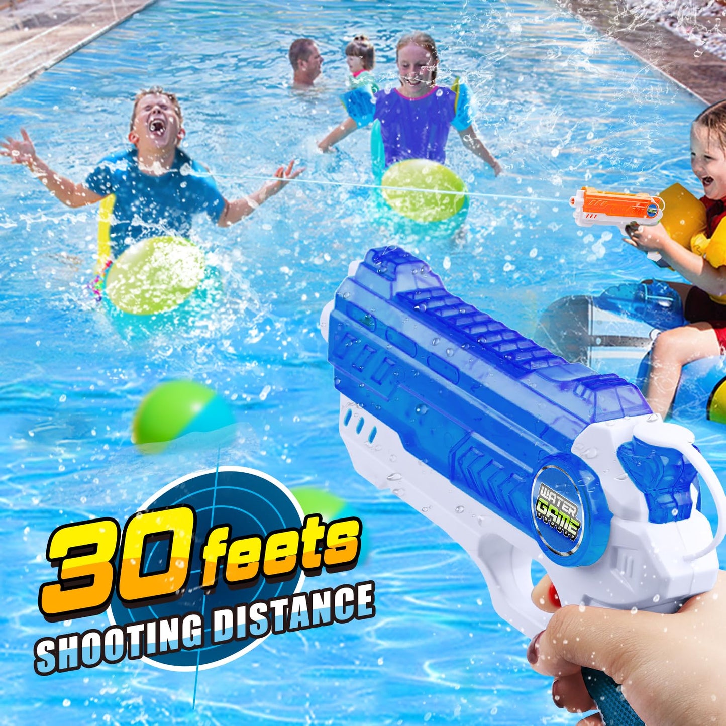 Quanquer water guns for kids, 280ML capacity, with 9-meter range, outdoor garden summer pool toy for boys and girls.