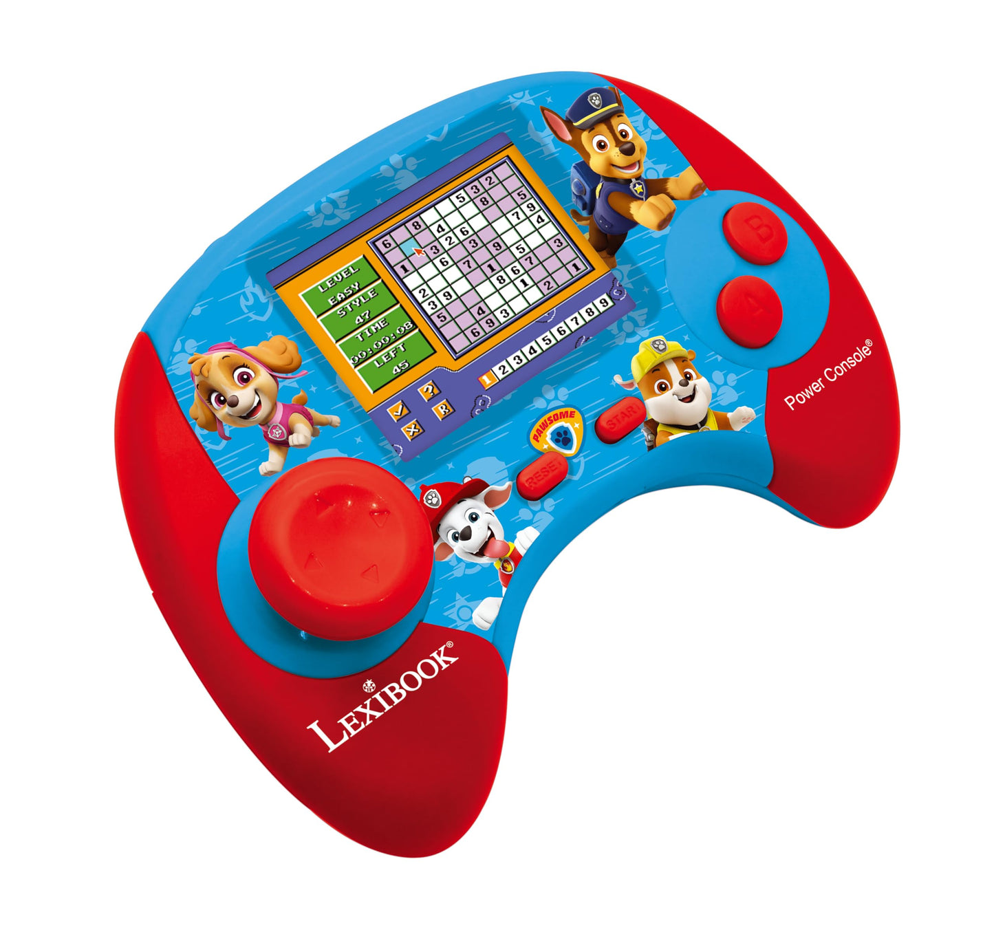 Lexibook, Paw Patrol, Power Console®, Bilingual educational game console with 100 activities, English/French, Blue/red, JCG100PAi1