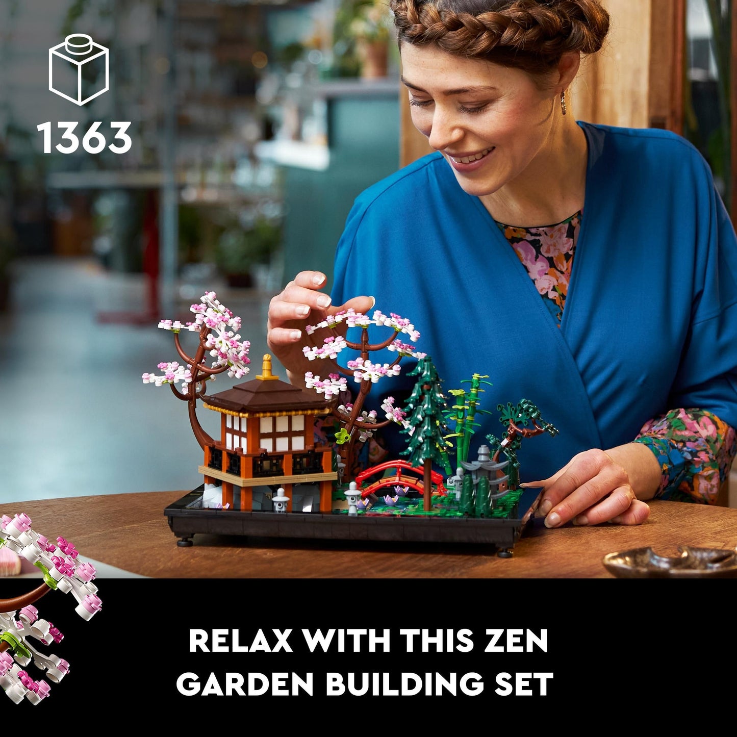 LEGO 10315 Icons Tranquil Garden, Botanical Zen Garden Kit for Adults with Lotus Flowers, Customisable Desk Decoration, Inspired by Japanese Traditions, Mindful Gardening Gift for Women, Men