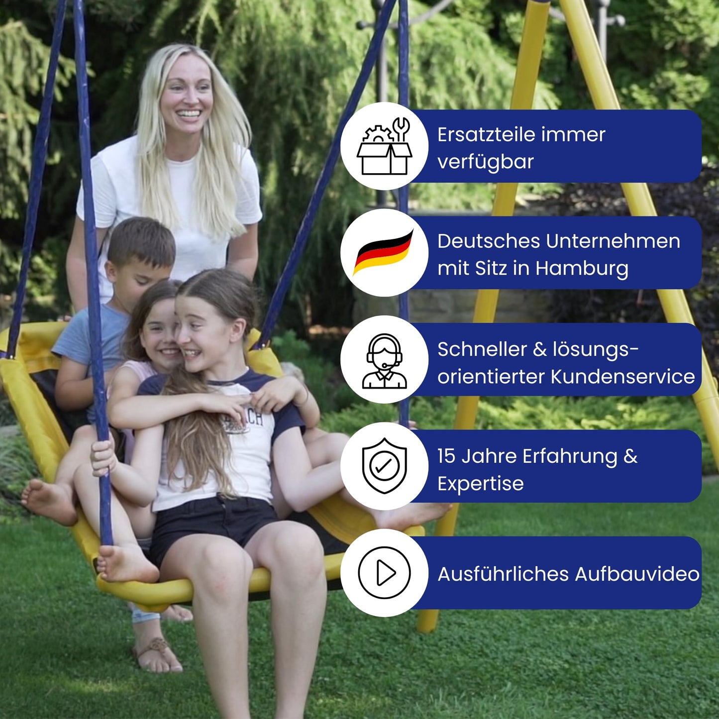 Zero Gravity Kids Swing Set With Sturdy Metal Frame. Garden Fun For Up To 2 Children (Magic Carpet)