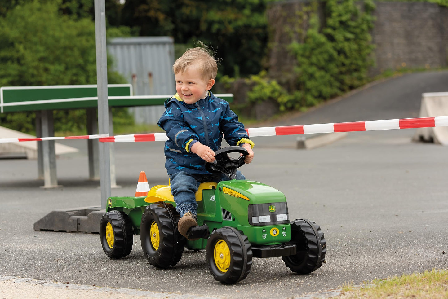 rolly toys | rollyKid John Deere Tractor with Trailer | 012190, Green