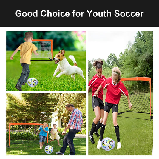 Football Goals for Backyard, Portable Goal, Soccer Practice, Football Training Equipment for Young with Portable & Durable Soccer Goal, Football Training Mat, Cones