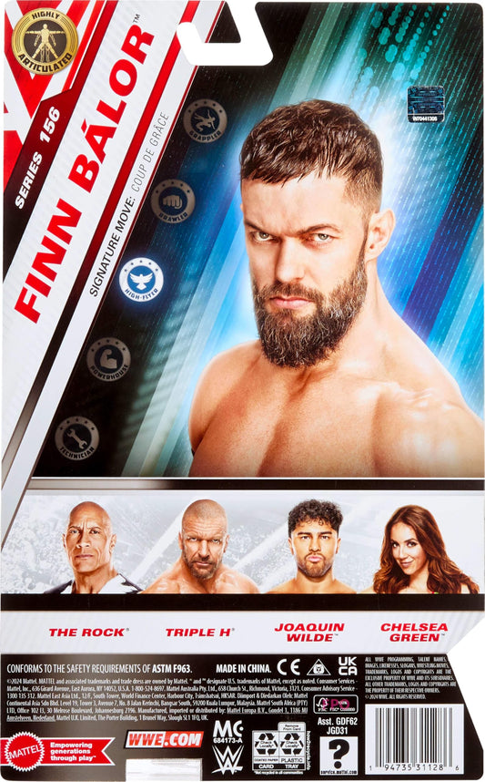 Mattel WWE Finn Balor Action Figure, Main Event Series #156, 6-inch Collectible Superstar with 14 Articulation Points & Life-Like Look, JGD31