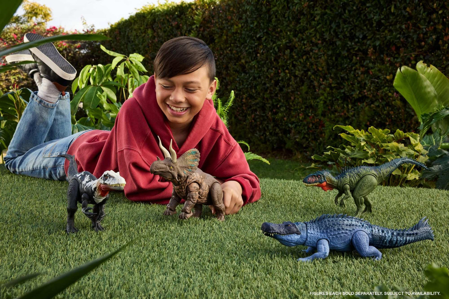 Mattel Jurassic World Rebirth Gigantic Thrashers Tyrannotitian Dinosaur Figure Toy, 2 Tail Activated Rampage Attacks, Digital Play, JCL75