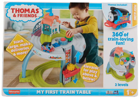Thomas & Friends Toddler Toy My First Train Table with Track, Cargo Stacking & Fine Motor Activities for Kids Ages 18+ Months, JDD70