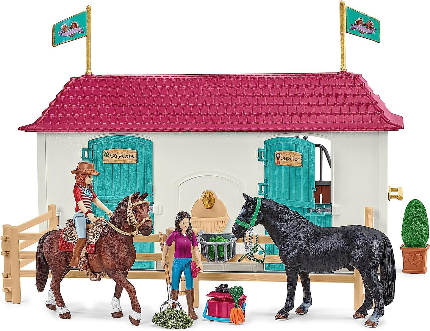 SCHLEICH Horse Club - Lakeside Country House and Stable Horse Play Set, 192 Piece Detailed Doll House and Horse Toy Accessories for Girls and Boys Ages 5+