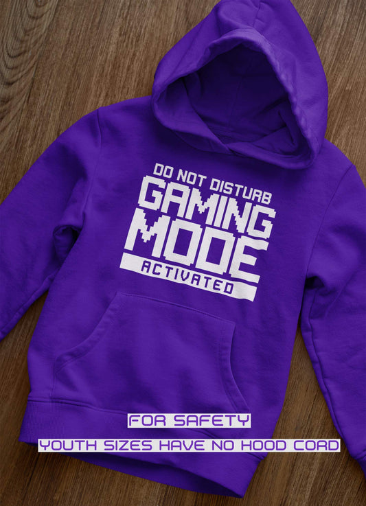 HotScamp "Do Not Disturb" gaming hoodie for kids and adults, blue unisex hoodie with gamer console design, suitable for teens 9-11 years.