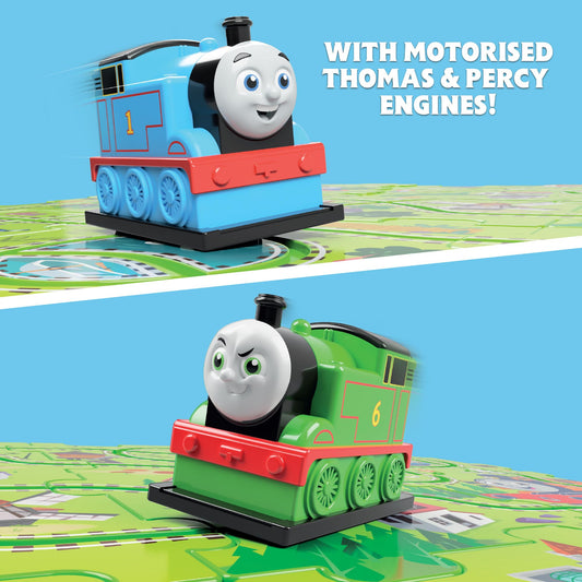 Thomas & Friends Playset, Thomas the Tank Engine, Twin Pack - Percy, Motorised Track Playset, Train and Track, STEM Activity for Preschool kids, Jumbo Size, 12 Puzzle Pieces, Licensed Toy, Bladez Toyz