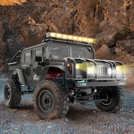 SIMREX 1:12 Scale All-Terrain Remote Control Car, 4WD RC Cars with 2.4 GHz, RC Climbing Truck, IPX4 Waterproof Off-Road Vehicle with Two Rechargeable Batteries, for Kids Teens Adults