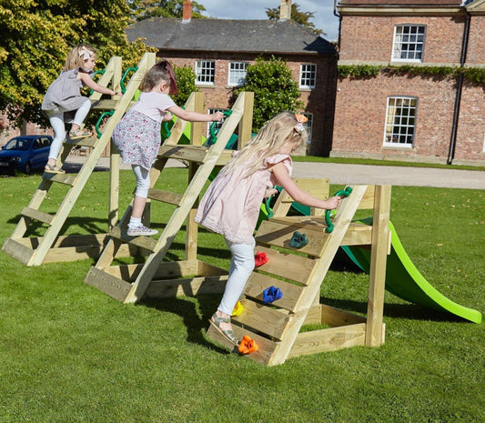 Rebo® Free Standing Garden Wave Slide with Wooden Platform - 4FT (120cm) Slide Purple | OutdoorToys | Pressure Treated Timber, Strong and Sturdy Construction