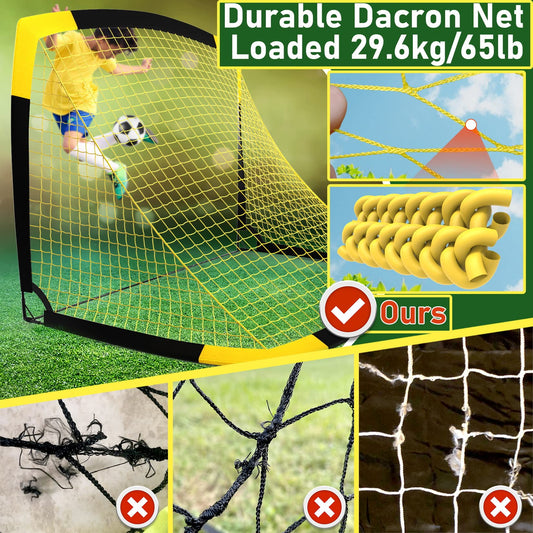 Happy Jump Portable Pop Up Football Goals | Weatherproof Football Nets – 5x3.6FT Single Pack for Garden & Outdoor Training
