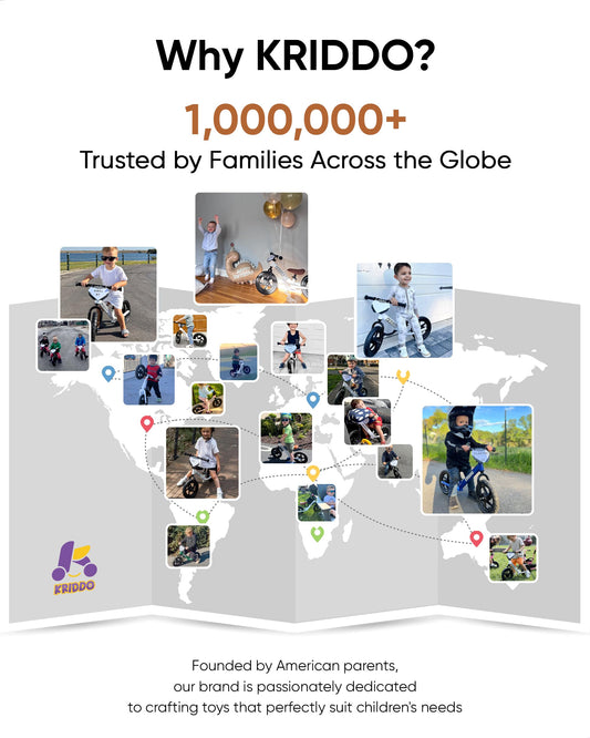 KRIDDO Toddler Balance Bike 2 Year Old, Age 18 Months to 5 Years Old, 12 Inch Push Bicycle with Customize Plate (3 Sets of Stickers Included), Gift Bike for 2-3 Boys Girls, Black