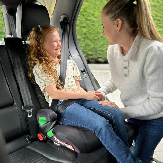 My Babiie MBCSB25 Child Booster Seat - ISOFIX, R129 i-Size 125-150cm (Group 3, 6 to 12 Years Approx.) Portable Kids Car Seat, Comfortable, Compact, Lightweight, Ideal for Travel - Quilted Black