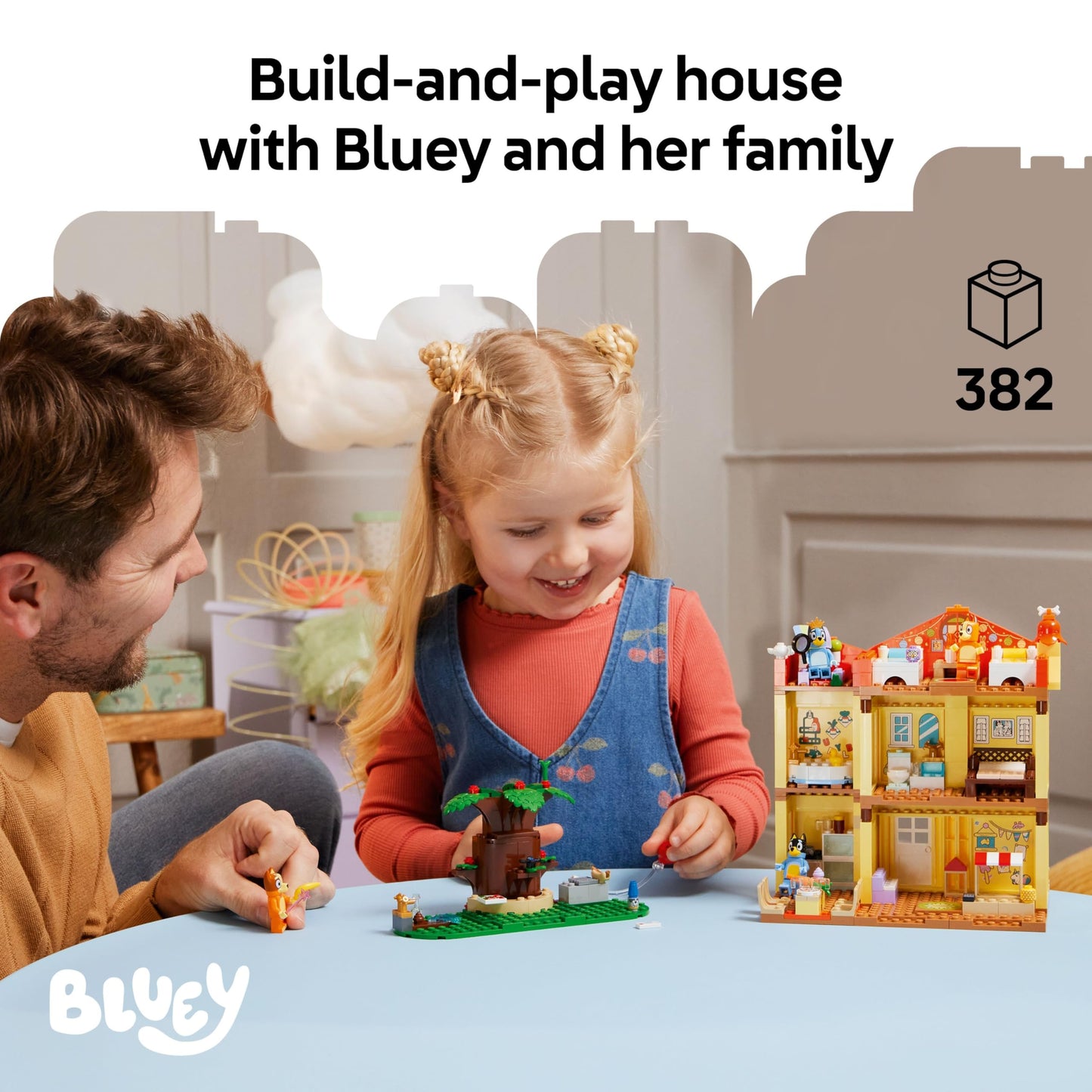 LEGO Bluey: Bluey's Family House Toy - Modular Playset with Multiple Rooms, a Garden, 4 Minifigures & Fun Accessories - Birthday Gift for 4+ Year Old Girls & Boys or TV Show Fans - 11203