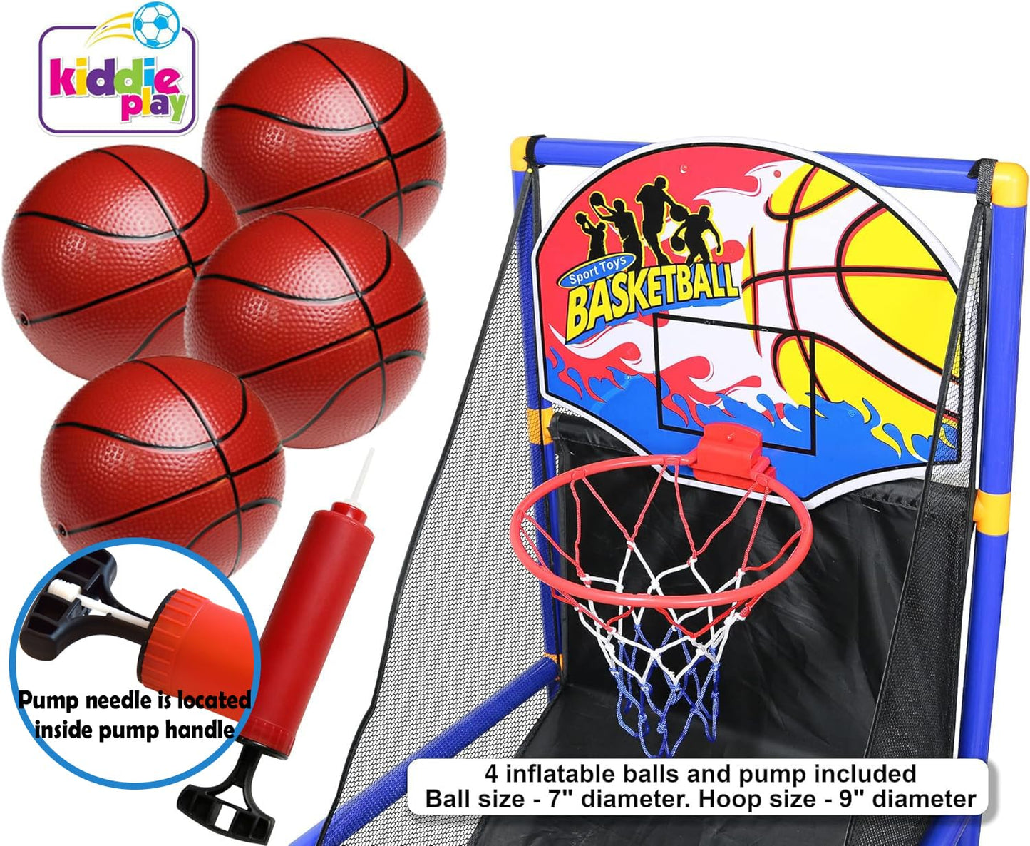 Kiddie Play King Sport Basketball arcade Hoop Rack Toy Basketball Hoop Arcade Game indoor Sports Toys for Kids Indoor/Outdoor Basketball Stand for Boys and Girls| Stable Base Stand