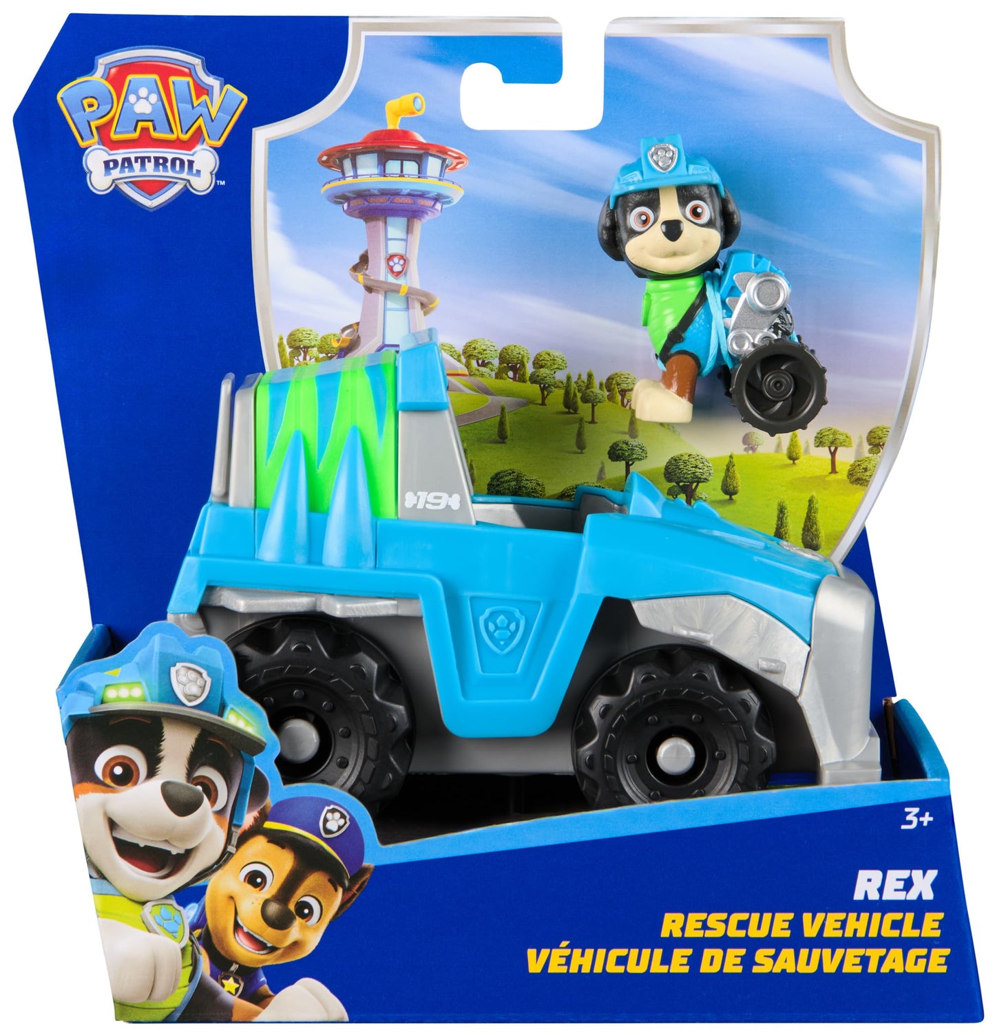 Paw Patrol, Rex’s Dinosaur Rescue Vehicle, Toy Truck with Collectible Action Figure, Sustainably Minded Kids’ Toys for Boys & Girls Aged 3 and Up