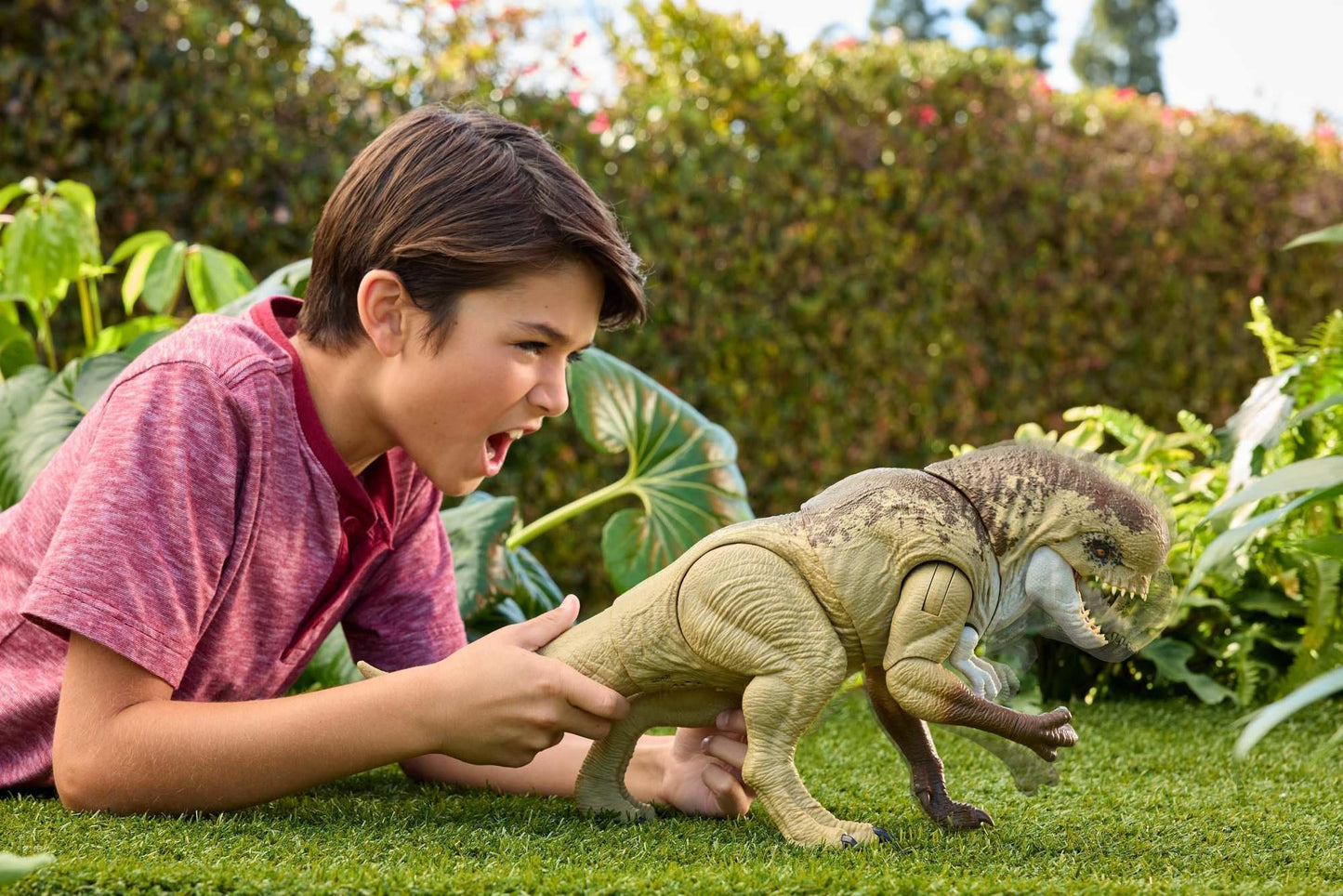 Mattel Jurassic World Rebirth Distortus Rex Rumble N Rampage Dinosaur Action Figure 22 Inch with 2 Attack Actions, Content-Accurate, Digital Play, JJP79